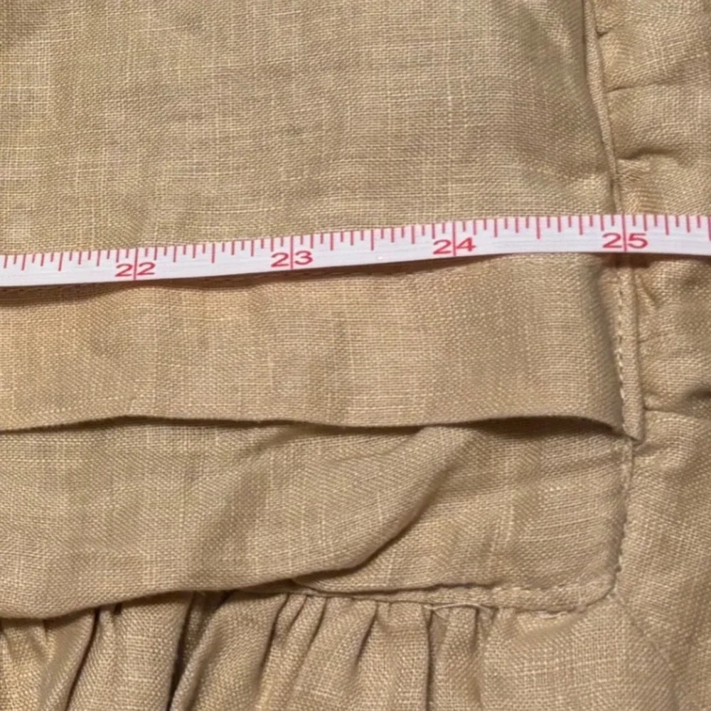 Pottery Barn Euro Sham 26x26 Natural Beige 100% Linen Ruffle Flange Pillow Cover